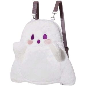Ghost‎ Backpack Halloween Accessories Plush White Purple Adjustable Kawaii Bag